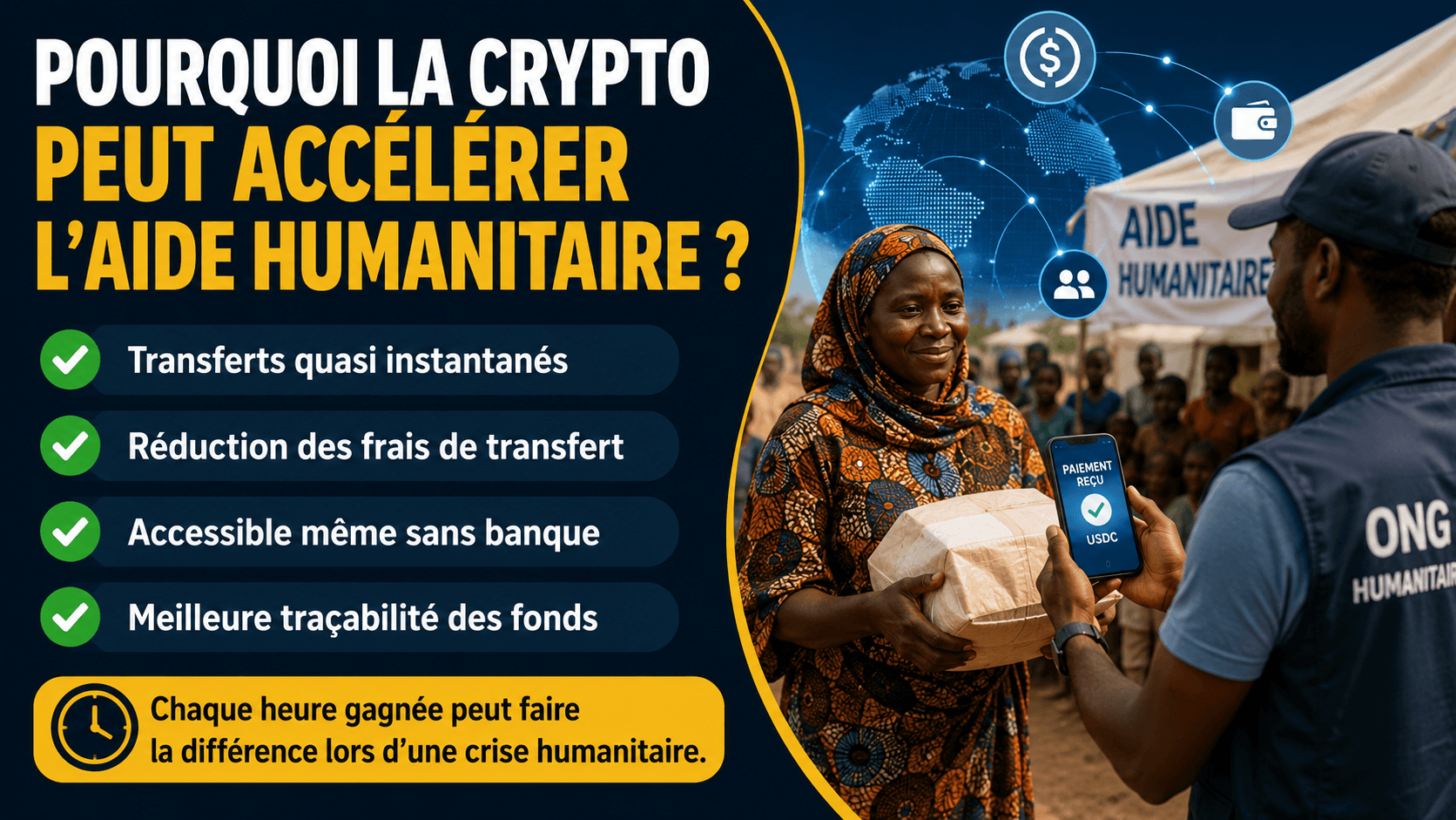 ONG et aide humanitaire : quand la crypto débloque des fonds plus vite